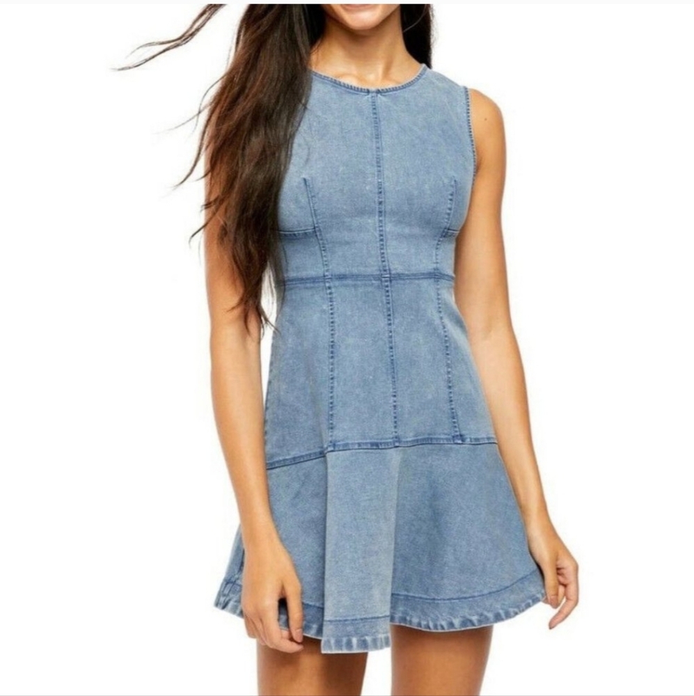 Free People Blue Denim Dress